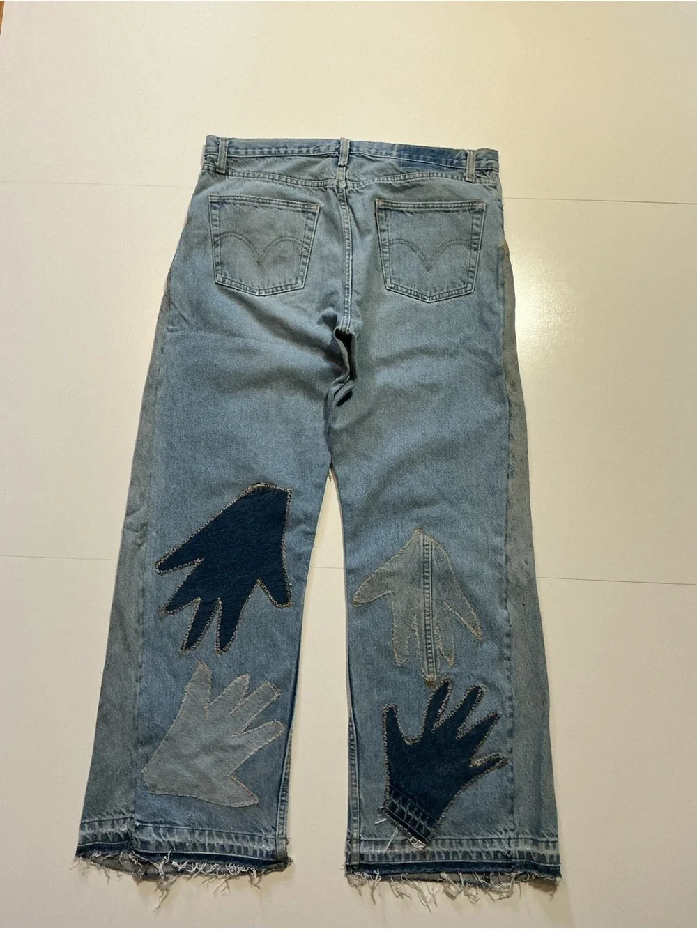 Vintage Levi’s Hands Reworked Upcycled 1 Of 1 Distressed Button Fly Denim Jeans